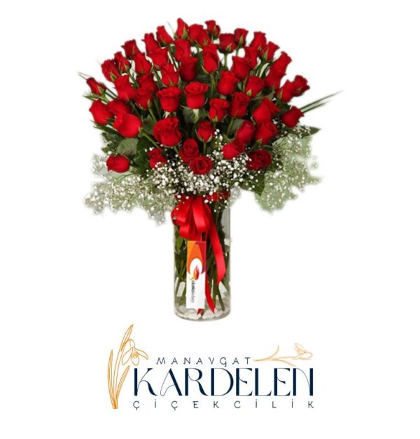 Vazo-da-51-Adet-Kirmizi-Gul